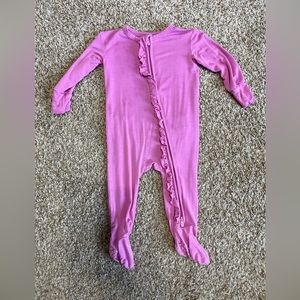 Posh Peanut Pink Footie Ruffled Onesie - Size 6-9 months